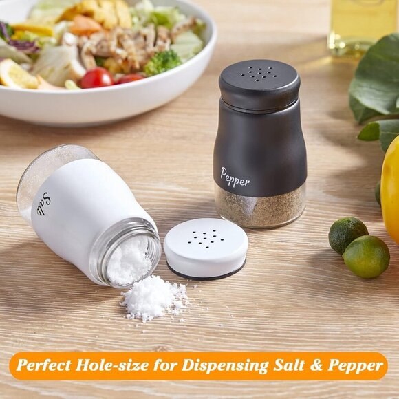 Salt and Pepper Shakers Set, 5 Ounce Salt and Pepper Dispenser with Glas… - Picture 4 of 7